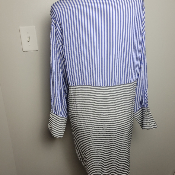 Sen Striped Button Up Oversized Hi-Lo Small - Picture 7 of 11